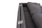 Ecksofa ATLANTA / Webstoff dunkelgrau / Beine natur aus Massivholz / Longchair wahlweise rechts oder links montierbar / 218 x 144, H 78,5 cm