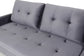 Ecksofa ATLANTA / Samt dunkelgrau / Beine schwarz aus Massivholz / Longchair wahlweise rechts oder links montierbar / 218 x 144, H 78,5 cm