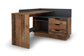 Winkelschreibtisch BELFAST / Rechts oder Links montierbar / 3 Schubkästen / Anthrazit, Weiß-Anthrazit, Artisan Eiche (Eiche-Optik) oder Old Wood (Altholz-Optik) /Bürotisch / Eckschreibtisch / Schreibtisch / B 129, H 83,5, T 105 cm
