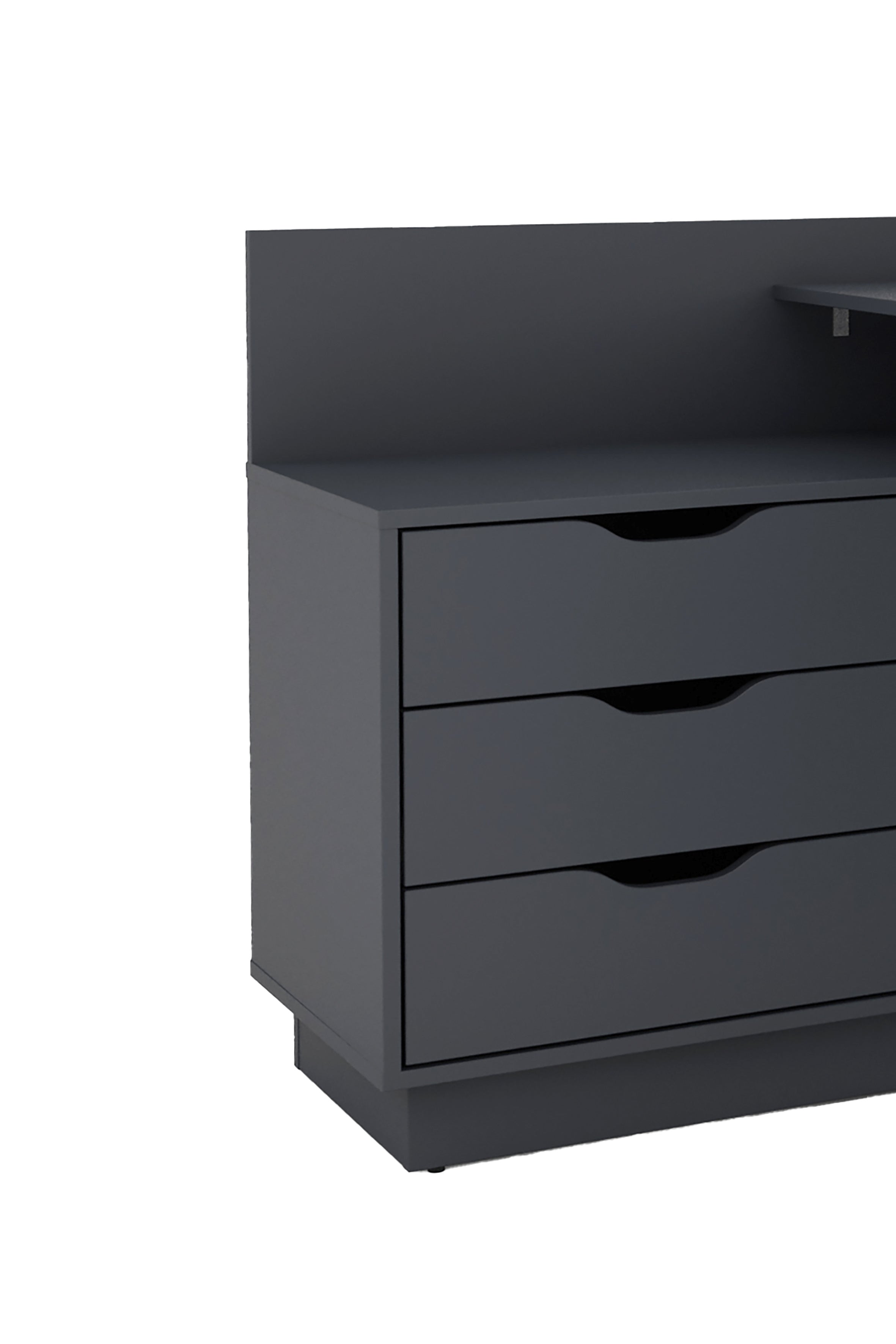 Winkelschreibtisch BELFAST / Rechts oder Links montierbar / 3 Schubkästen / Anthrazit, Weiß-Anthrazit, Artisan Eiche (Eiche-Optik) oder Old Wood (Altholz-Optik) /Bürotisch / Eckschreibtisch / Schreibtisch / B 129, H 83,5, T 105 cm