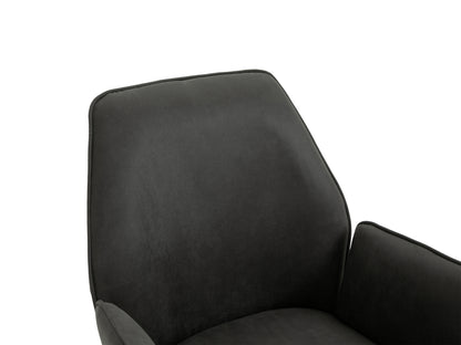 Esszimmerstuhl 2er Set Blair / Microfaser in schwarz, Samt in anthrazit oder Webstoff in hellgrau / Gestell Metall schwarz / Sitzschale 360° drehbar / Esszimmerstuhl / Wohnzimmerstuhl / B 57, H 89, T 61 cm