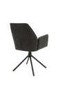 Esszimmerstuhl 2er Set Blair / Microfaser in schwarz, Samt in anthrazit oder Webstoff in hellgrau / Gestell Metall schwarz / Sitzschale 360° drehbar / Esszimmerstuhl / Wohnzimmerstuhl / B 57, H 89, T 61 cm
