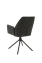 Esszimmerstuhl 2er Set Blair / Microfaser in schwarz, Samt in anthrazit oder Webstoff in hellgrau / Gestell Metall schwarz / Sitzschale 360° drehbar / Esszimmerstuhl / Wohnzimmerstuhl / B 57, H 89, T 61 cm