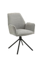 Esszimmerstuhl 2er Set Blair / Microfaser in schwarz, Samt in anthrazit oder Webstoff in hellgrau / Gestell Metall schwarz / Sitzschale 360° drehbar / Esszimmerstuhl / Wohnzimmerstuhl / B 57, H 89, T 61 cm