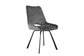 Esszimmerstuhl 2er-Set BONNY / Samt grau oder schwarz / Steppung im Rücken / Gestell Metall schwarz / Esszimmerstuhl / Küchenstuhl / B 52, H 93, T 64,5 cm