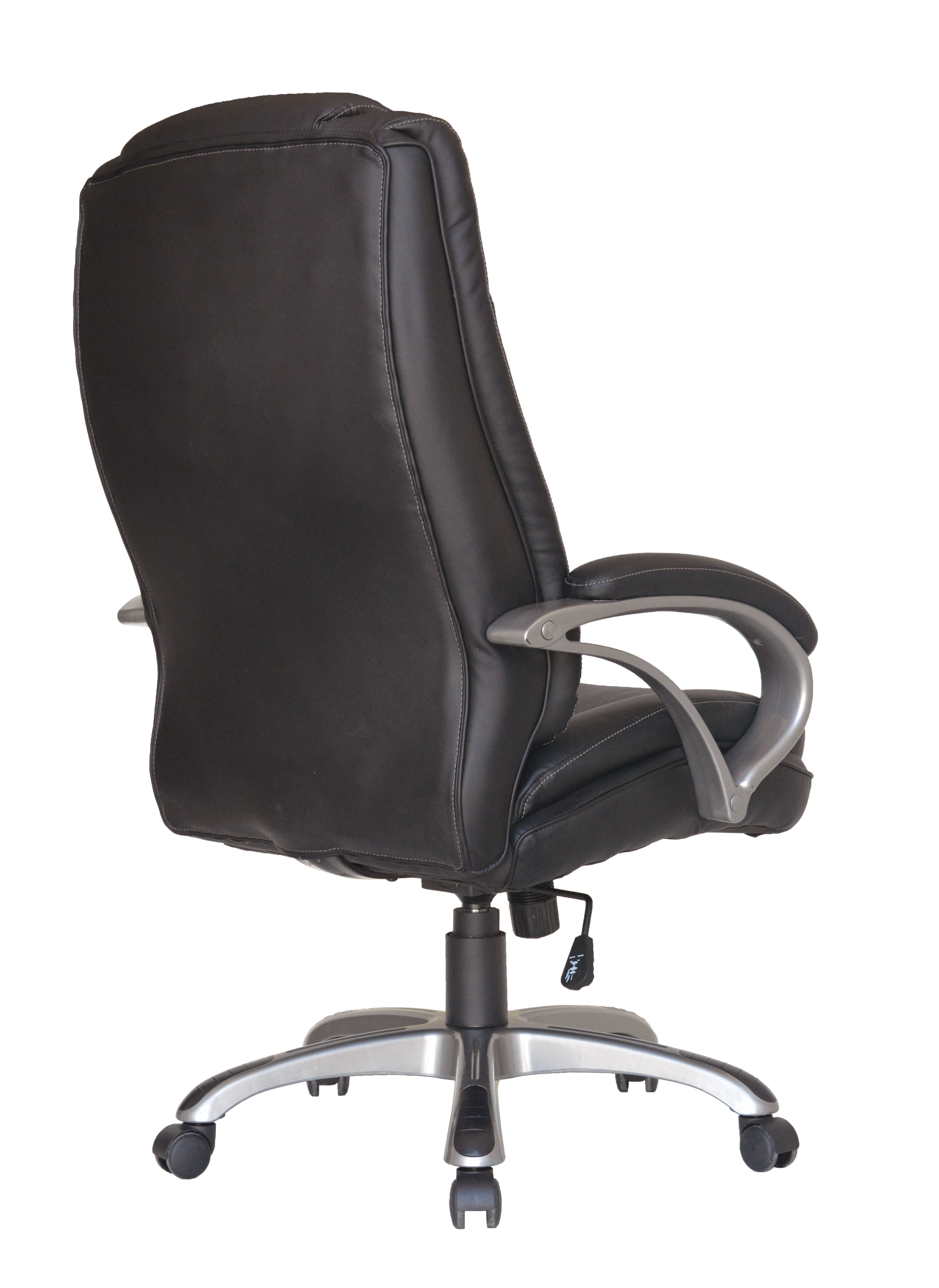 Chefsessel BRUNO-XXL/ bis 150 kg belastbar /Kunststoff anthrazit/ Wippmechanik mit Härtegradeinstellung/ Höhenverstellung/
 Gebremste Sicherheitsrollen/ B 71,5 H 114-124 T 70,5 cm