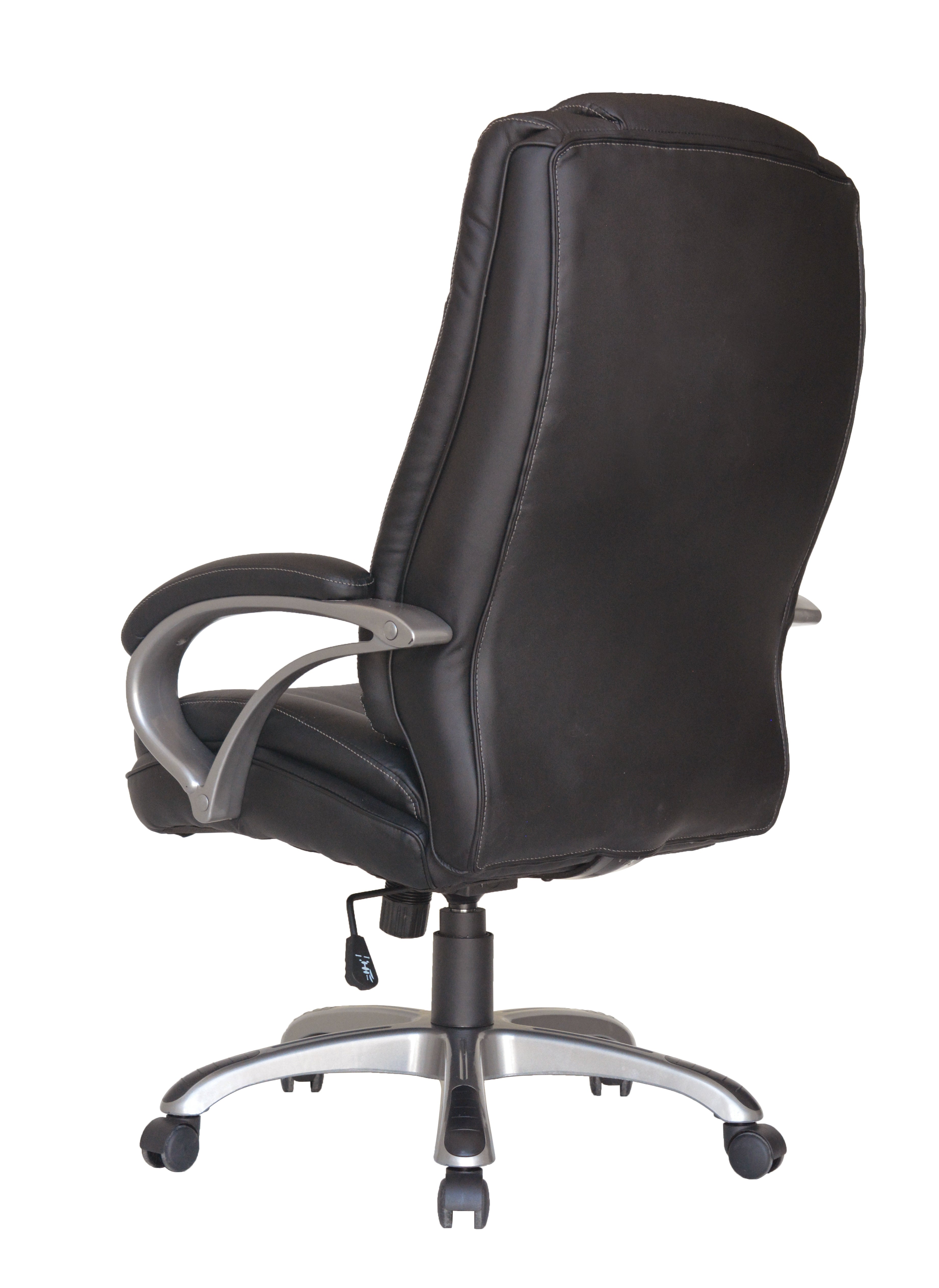 Chefsessel BRUNO-XXL/ bis 150 kg belastbar /Kunststoff anthrazit/ Wippmechanik mit Härtegradeinstellung/ Höhenverstellung/
 Gebremste Sicherheitsrollen/ B 71,5 H 114-124 T 70,5 cm