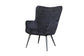 Sessel Uta / Cord grau, Samt schwarz, Webstoff dunkelgrau, Samt dunkelgrün, Webstoff sandfarben / Gestell schwarz pulverbeschichtet / Relaxsessel / Armlehnen-Sessel / B 72, H 97, T 80 cm
