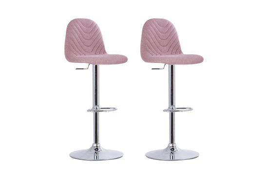 Barhocker CASINO / Moderner Barhocker in hellgrau, anthrazit oder rosa / Gestell verchromt mit Höhenverstellung / 360° drehbar / B 41,H 91,5-112,T 52,5 cm