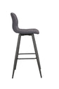 Barhocker SIMONE / Moderner Barhocker in Vintage braun oder Webstoff anthrazit / mit Rückenlehne / Gestell pulverbeschichtet in schwarz / B 42, H 103, T 51 cm