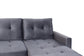 Ecksofa ATLANTA / Samt dunkelgrau / Beine schwarz aus Massivholz / Longchair wahlweise rechts oder links montierbar / 218 x 144, H 78,5 cm