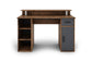 Schreibtisch DIEGO / Arbeits-Tisch mit viel Stauraum in Sonoma Eiche (Eiche-Optik), weiß, Old Wood (Altholz-Optik) / Computer-Tisch / 1 Schublade, 1 Tür, 3 offene Fächer / 120x88x55cm (BxHxT)