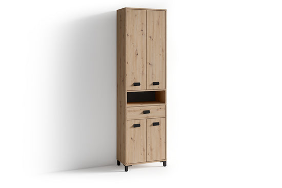 WELLNESS Hochschrank, Badezimmerschrank, Breite 54 cm, in Eiche-Optik