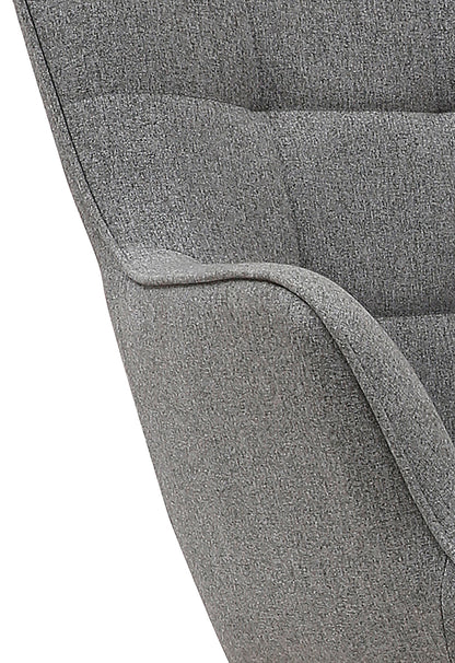 Schaukelstuhl RICHIE / Metall-Gestell schwarz / Kufen aus Buche / Webstoff blau oder grau, Cordstoff hellgrau oder Samtstoff schwarz / mit Steppung / B 72, H 92, T 92 cm