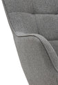 Schaukelstuhl RICHIE / Metall-Gestell schwarz / Kufen aus Buche / Webstoff blau oder grau, Cordstoff hellgrau oder Samtstoff schwarz / mit Steppung / B 72, H 92, T 92 cm