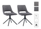 ELLA Stuhl, 2-er Set, Gestell schwarz, Cord- oder Webstoffbezug in grau