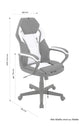Chefsessel Matteo / Gaming-Chair bis 110 kg belastbar / Kunststoff & Kunstleder schwarz / Armlehnen gepolstert/ Applikation Mesh rot, weiß oder grau / Sicherheitsrollen / B 60, H 103-113, T 65 cm