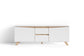 VALENTIN TV-Board / Lowboard matt weiß oder anthrazit mit Absetzung in Eiche-Optik / Fernsehtisch mit 2 Türen und 2 Schubkästen / Fernsehschrank im Scandi-Style / Grifflos / B 160, H 60, T 38 cm