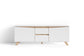 TV-Board VALENTIN / Lowboard matt weiß oder anthrazit mit Absetzung in Eiche-Optik / Fernsehtisch mit 2 Türen und 2 Schubkästen / Fernsehschrank im Scandi-Style / Grifflos / B 160, H 60, T 38 cm