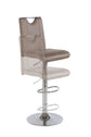 Barhocker FIRE / Moderner Barhocker Vintage braun / Gestell verchromt mit Höhenverstellung / 360° drehbar / B 40, H 97-120, T 48 cm