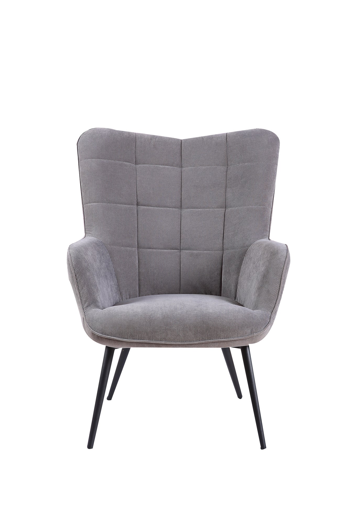 Sessel Uta / Cord grau, Samt schwarz, Webstoff dunkelgrau, Samt dunkelgrün, Webstoff sandfarben / Gestell schwarz pulverbeschichtet / Relaxsessel / Armlehnen-Sessel / B 72, H 97, T 80 cm