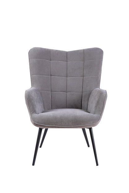 Sessel Uta / Cord grau, Samt schwarz, Webstoff dunkelgrau, Samt dunkelgrün, Webstoff sandfarben / Gestell schwarz pulverbeschichtet / Relaxsessel / Armlehnen-Sessel / B 72, H 97, T 80 cm