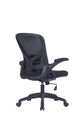 Bürostuhl FLEX / optional mit Kopfstütze / Kunststoff schwarz, Netzstoff schwarz / Wippmechanik / Armlehne klappbar / Lordoseneinstellung / B 62, H 95-103, T 58,5 cm oder B 62, H 111-119, T 66 cm