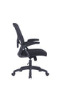 Bürostuhl FLEX / optional mit Kopfstütze / Kunststoff schwarz, Netzstoff schwarz / Wippmechanik / Armlehne klappbar / Lordoseneinstellung / B 62, H 95-103, T 58,5 cm oder B 62, H 111-119, T 66 cm