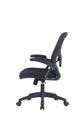 Bürostuhl FLEX / optional mit Kopfstütze / Kunststoff schwarz, Netzstoff schwarz / Wippmechanik / Armlehne klappbar / Lordoseneinstellung / B 62, H 95-103, T 58,5 cm oder B 62, H 111-119, T 66 cm
