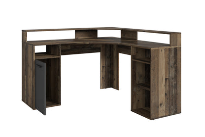 Schreibtisch FOX / Gaming-Tisch in anthrazit, weiß oder Old Wood (Altholz-Optik) / Mit viel Stauraum und großer Tischplatte / Computer-Tisch / PC / Arbeits-Tisch / B 139, H 90,8, T 139 cm