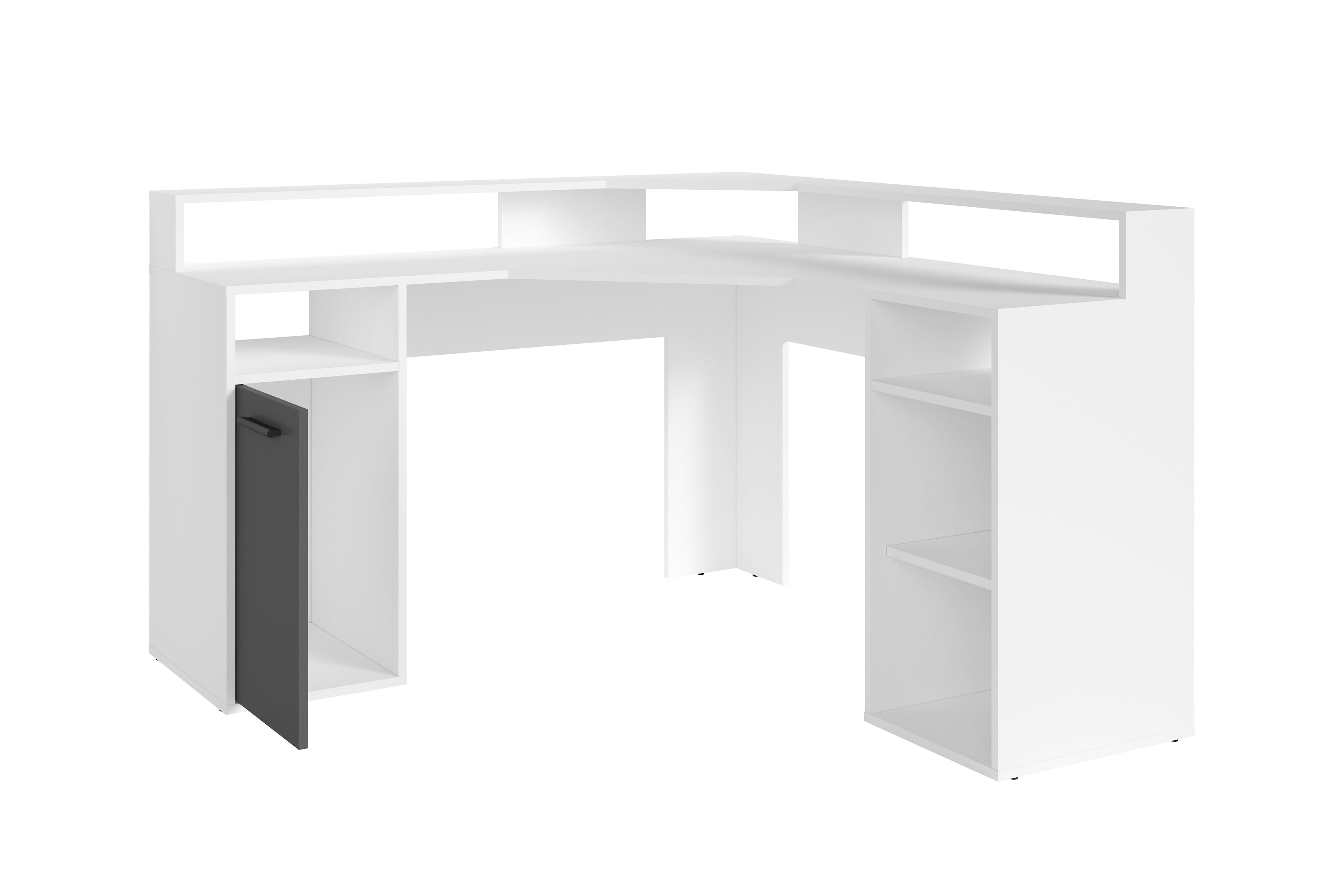 Schreibtisch FOX / Gaming-Tisch in anthrazit, weiß oder Old Wood (Altholz-Optik) / Mit viel Stauraum und großer Tischplatte / Computer-Tisch / PC / Arbeits-Tisch / B 139, H 90,8, T 139 cm