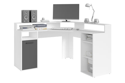 Schreibtisch FOX / Gaming-Tisch in anthrazit, weiß oder Old Wood (Altholz-Optik) / Mit viel Stauraum und großer Tischplatte / Computer-Tisch / PC / Arbeits-Tisch / B 139, H 90,8, T 139 cm