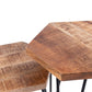 ELEA Zweisatztisch, Gestell schwarz, Tischplatte Mangoholz natur