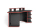 THANATOS Gaming-Schreibtisch mit Aufsatz, Anthrazit oder Schwarz, Kanten Rot, weiß, schwarz