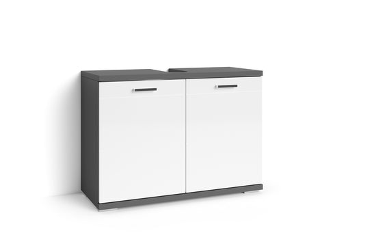 Waschbeckenunterschrank NEBRASKA / in anthrazit, Sonoma Eiche (Eiche-Optik) oder weiß / B 80, H 59, T 31,5 cm / 2-türig
