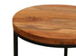 Couchtisch SELMA / Akazie natur, Metall schwarz / B 50, H 45, T 50 cm , B 40, H 40, T 40 cm