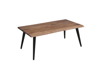 Couchtisch CADDY / Akazie natur, Metall schwarz / mit Baumkante / B 60, H 45, T 60 cm oder B 110, H 45, T 60 cm
