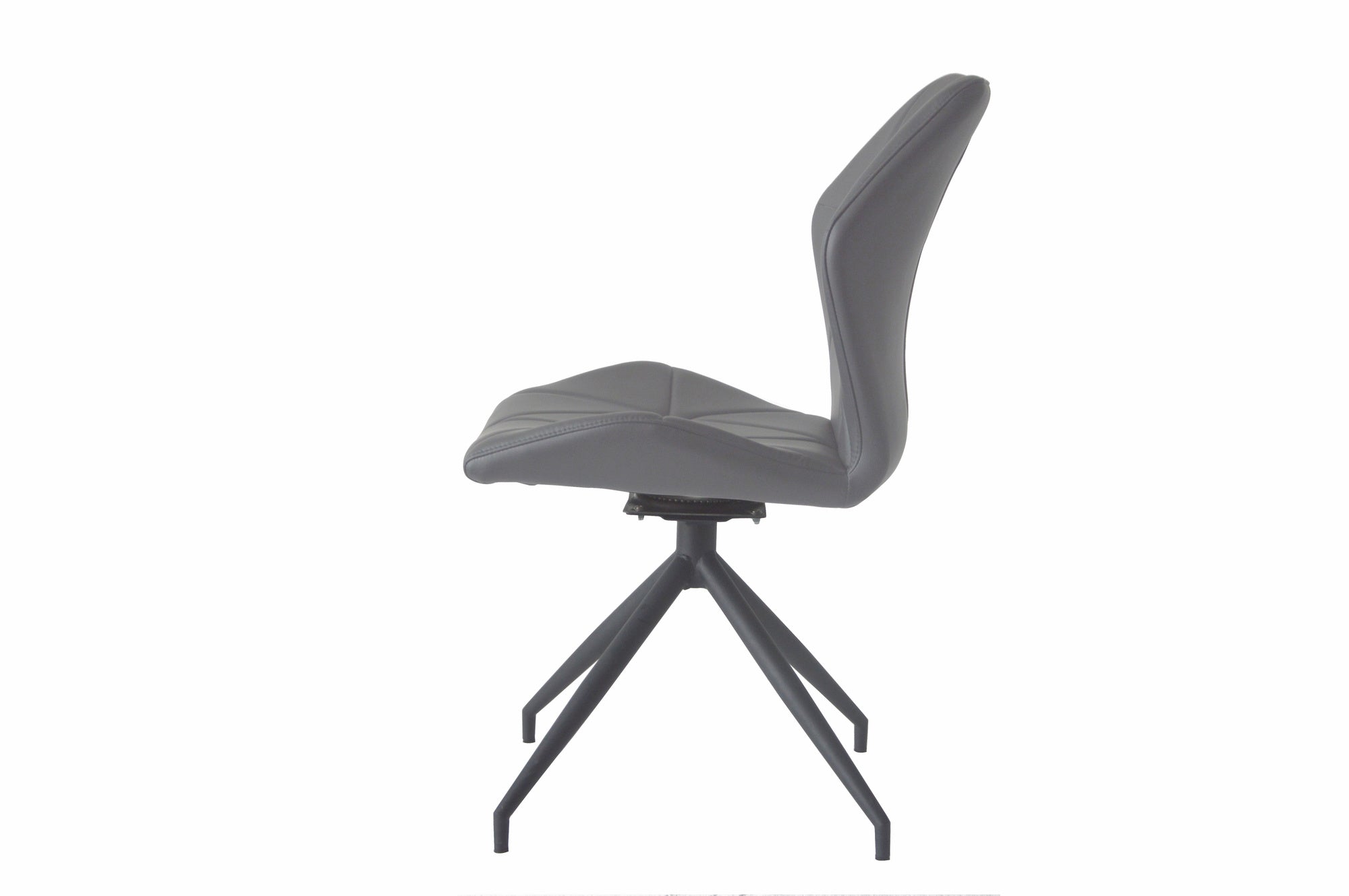 Esszimmerstuhl 2er Set IMKE / Kunstleder grau oder schwarz / Gestell Metall schwarz / Sitzschale 360° drehbar / Esszimmerstuhl / Diamanten-Steppung / B 52, H 90,5, T 62 cm