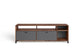 TV-Board JACKSON / Lowboard Old Wood Vintage mit Absetzung in Anthrazit / Fernsehtisch mit 2 Klappen / B 160, H 54, T 40 cm