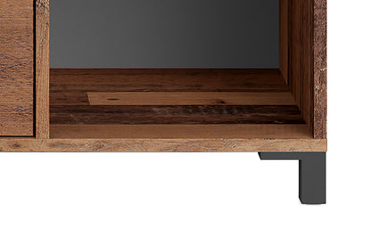 Sideboard JACKSON / Kommode Old Wood Vintage mit Absetzung in Anthrazit / Kommodenschrank mit 1 Tür und 1 Schubkasten / B 98, H 85, T 40 cm