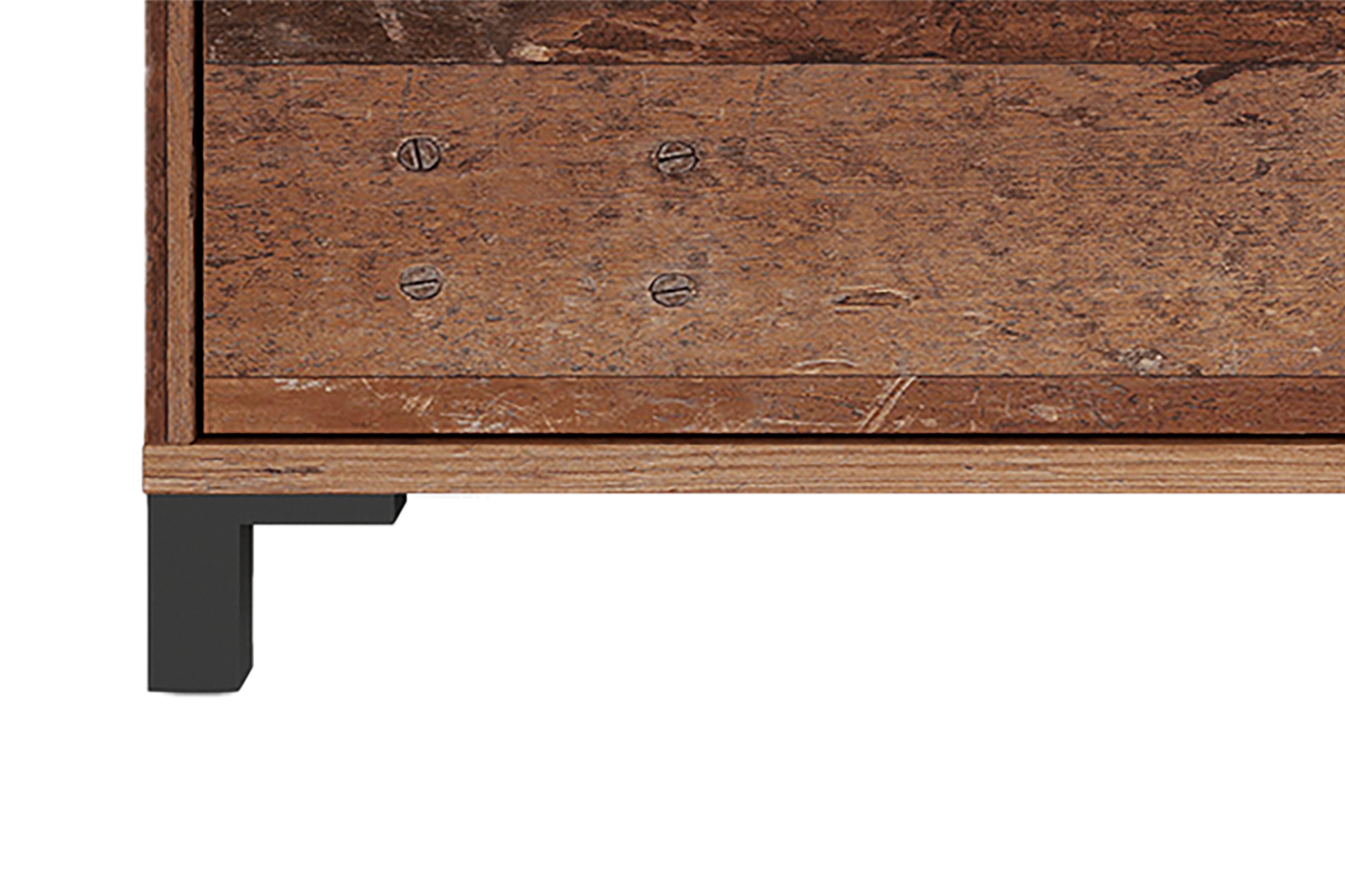 Highboard JACKSON / großes Sideboard Old Wood Vintage braun / 3-türig braun u. 1 Schubalde in Anthrazit / Wohnzimmerschrank mit 3 Türen und 1 Schubkasten / B 126, H 143, T 40 cm