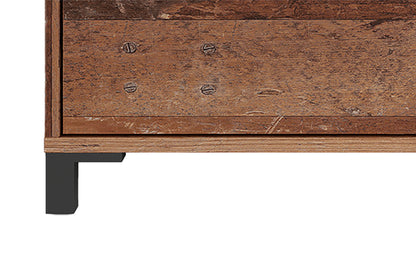 Highboard JACKSON / großes Sideboard Old Wood Vintage braun / 3-türig braun u. 1 Schubalde in Anthrazit / Wohnzimmerschrank mit 3 Türen und 1 Schubkasten / B 126, H 143, T 40 cm