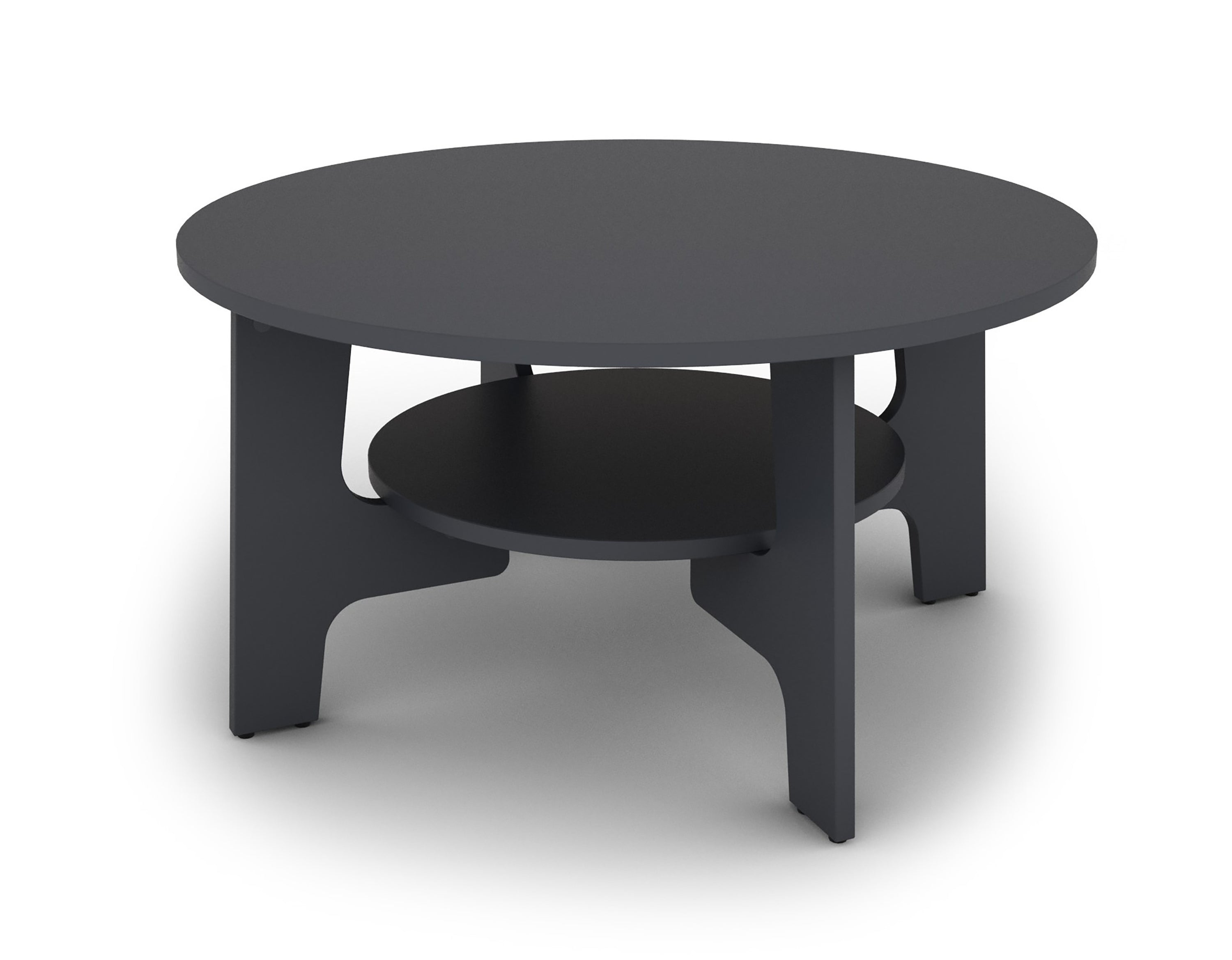 Couchtisch JONNY / Melamin anthrazit, weiß, Artisan Eiche (Eiche-Optik) oder Old Wood (Altholz-Optik) / D 80, H 42,5 cm / mit praktischem Ablageboden