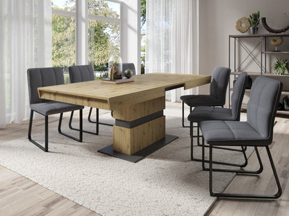 Esszimmertisch MATTHEW / Küchen-Tisch 160 cm mit Auszugsfunktion auf 215 cm / Auszugstisch Artisan Eiche, Light Atelier oder Old Wood / Esstisch ausziehbar mit Einlegeplatte / 160-215 x 90, H 75 cm