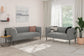 KADRI Sofa, 3-Sitzer, Breite 185 cm, Füße schwarz, Webstoff grau