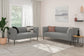 KADRI Sofa, 3-Sitzer, Breite 185 cm, Füße schwarz, Webstoff grau