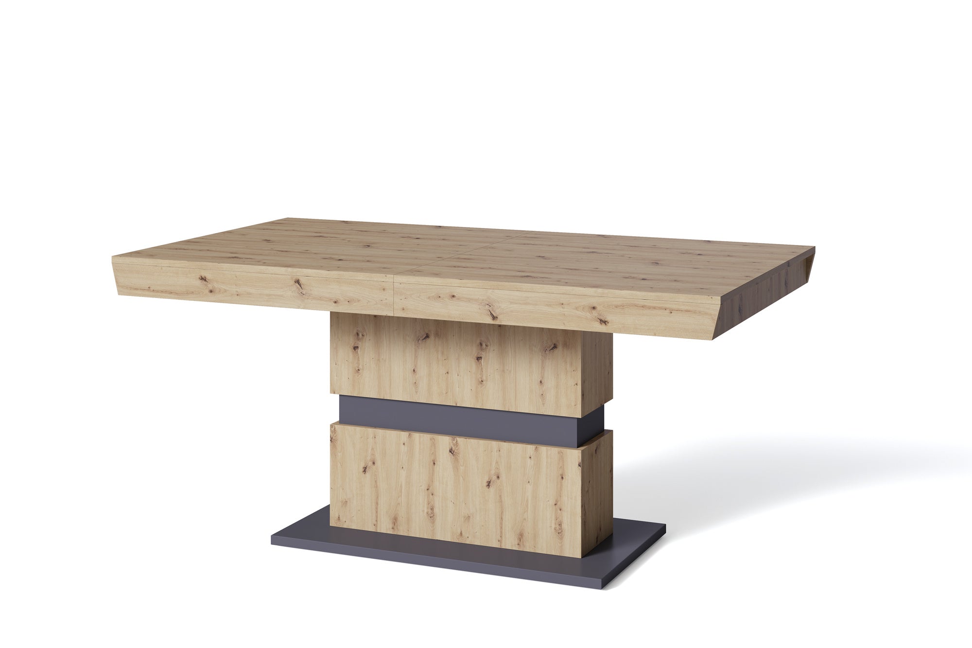 Esszimmertisch MATTHEW / Küchen-Tisch 160 cm mit Auszugsfunktion auf 215 cm / Auszugstisch Artisan Eiche, Light Atelier oder Old Wood / Esstisch ausziehbar mit Einlegeplatte / 160-215 x 90, H 75 cm