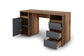 Schreibtisch LOBO / Arbeits-Tisch in weiß, Artisan Eiche (Eiche-Optik) oder Old Wood (Altholz-Optik) / Computer-Tisch mit 3 Schubladen, 1 Tür und 2 offenen Fächern / Große Arbeits-Fläche 138 x 55cm / Bürotisch / 138x75x55 cm (BxHxT)