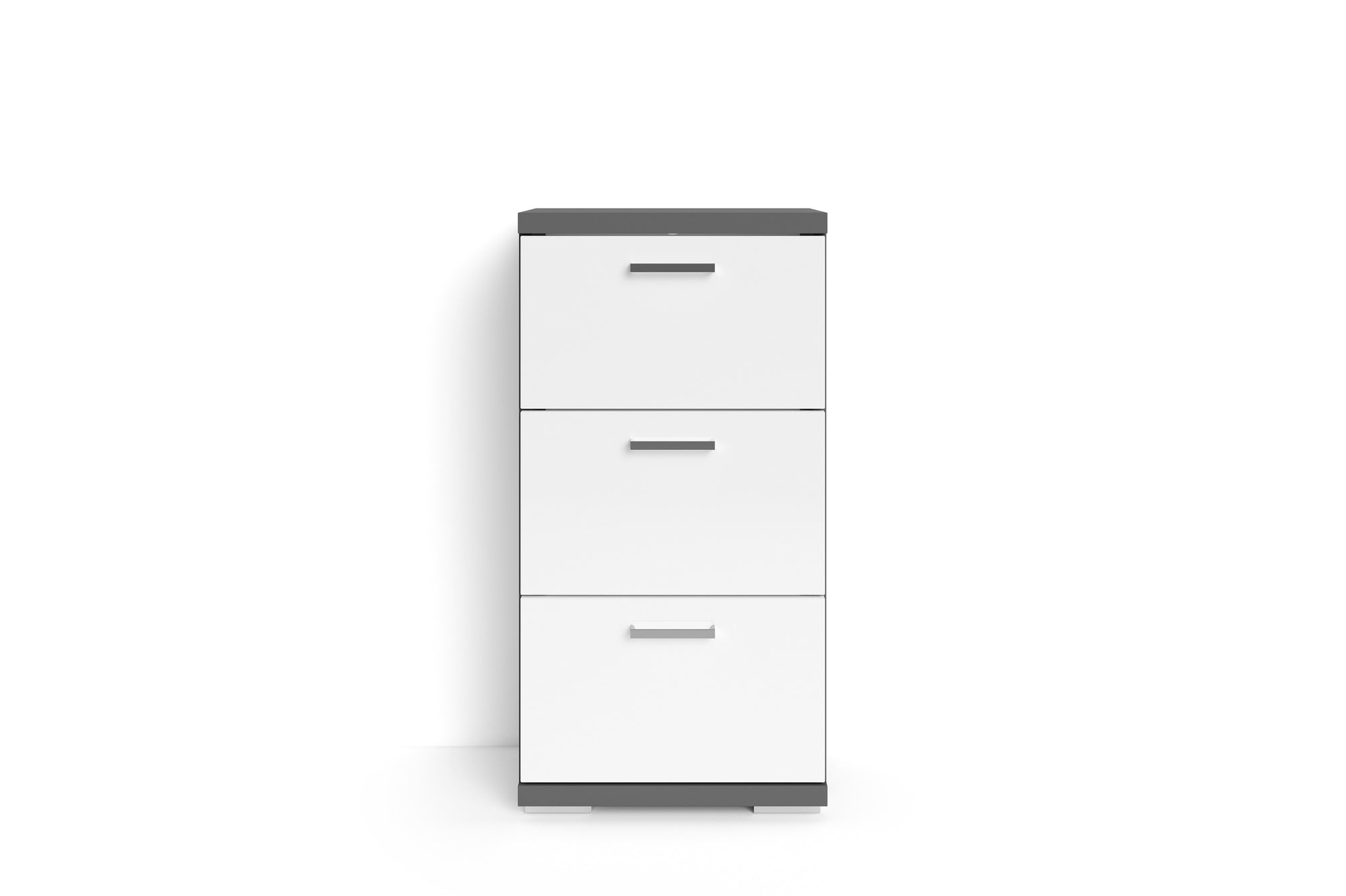 Badezimmer Seitenschrank / in anthrazit, Sonoma Eiche (Eiche-Optik) oder weiß / B 35,5, H 74, T 31,5 cm / mit 2 Schubkästen
