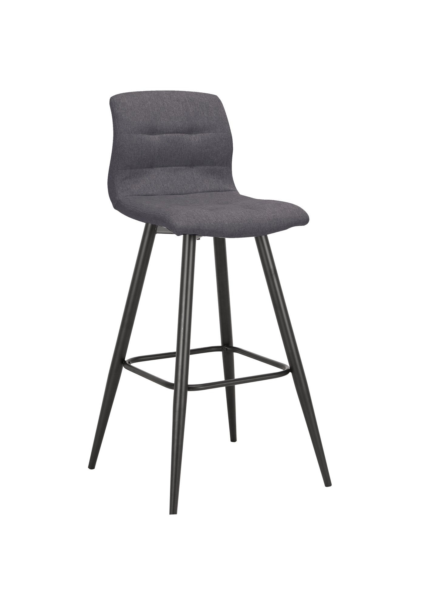 Barhocker SIMONE / Moderner Barhocker in Vintage braun oder Webstoff anthrazit / mit Rückenlehne / Gestell pulverbeschichtet in schwarz / B 42, H 103, T 51 cm
